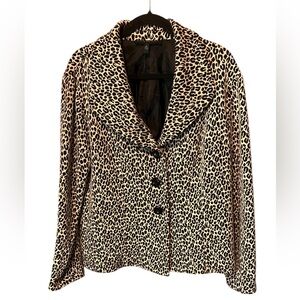 Harve Benard Animal Print Button-Up Jacket Size XL